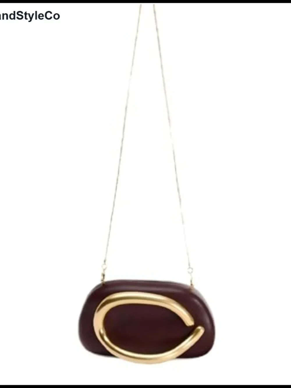 Evening Acrylic Clutch Crossbody Purse for Women PU Leather Gold Oval Accent